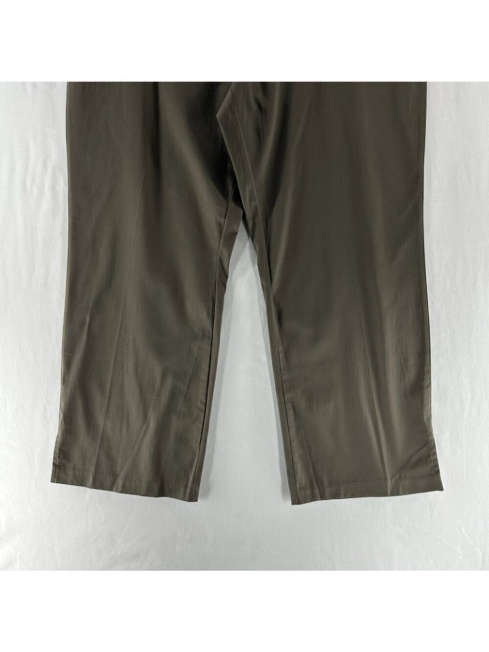 Avenue Stretch Chino Pants Womens 16 Petite Straight Leg Snap High Waisted Brown - Picture 7 of 12